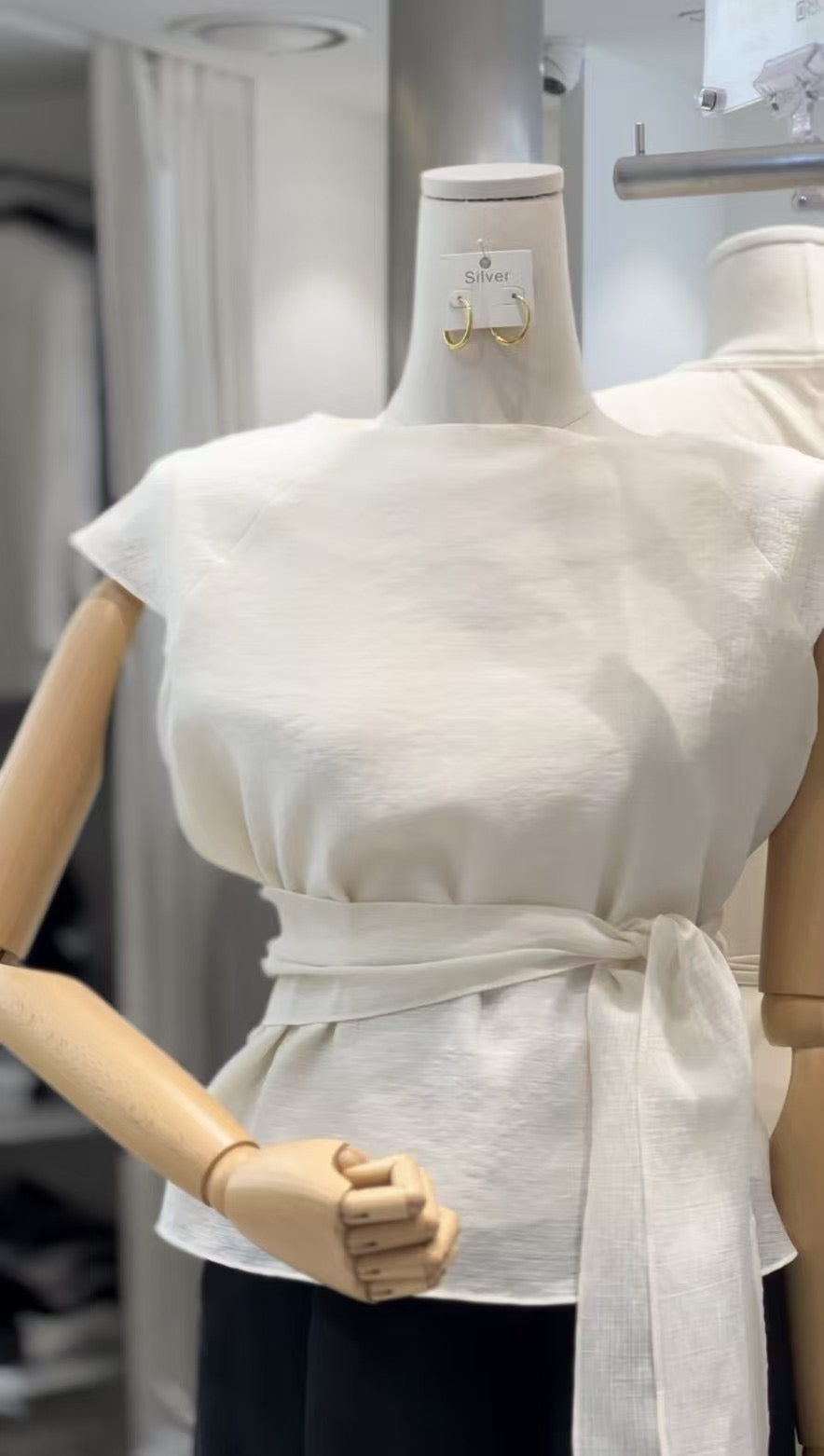溫柔風雪紡綁帶Blouse