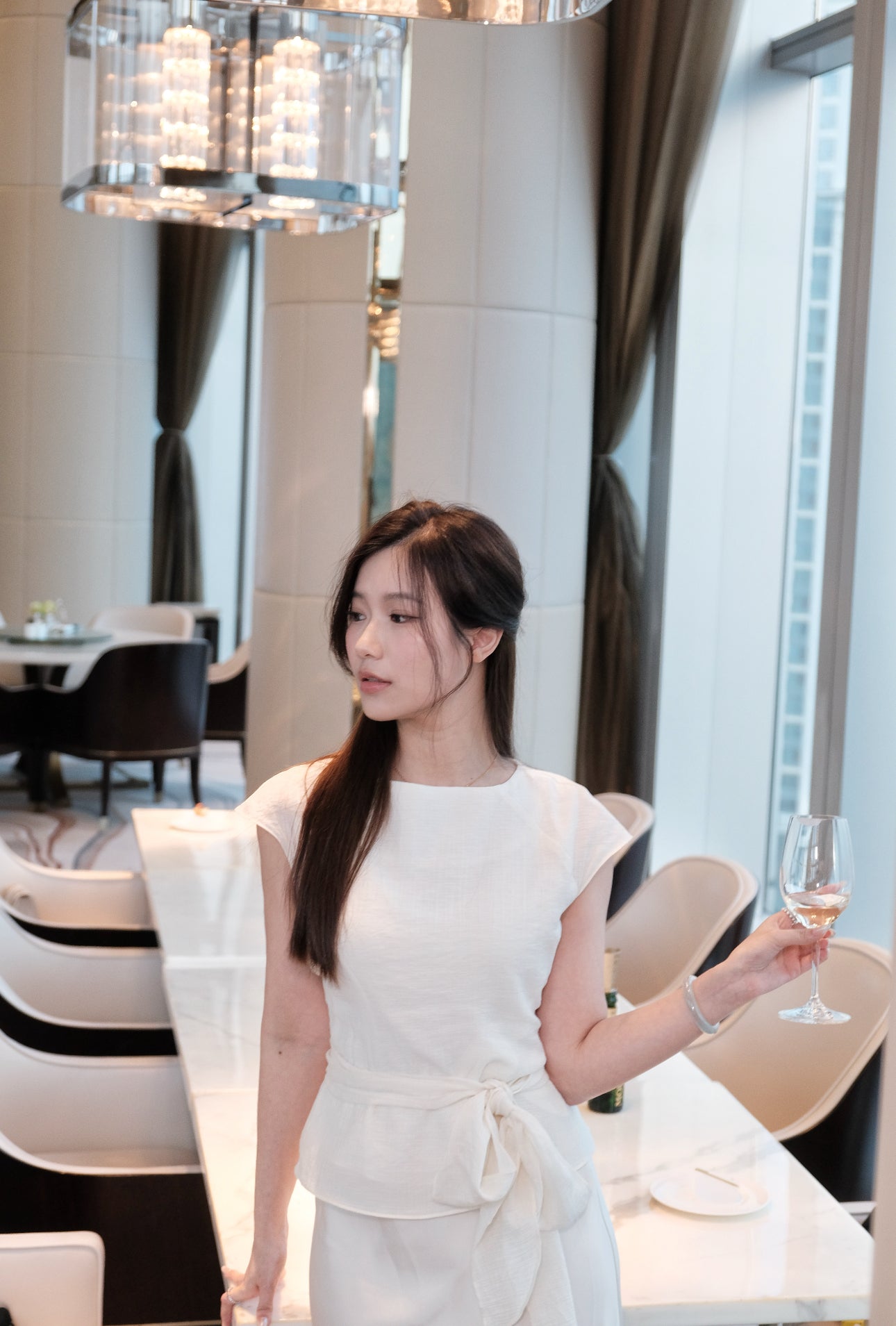 溫柔風雪紡綁帶Blouse