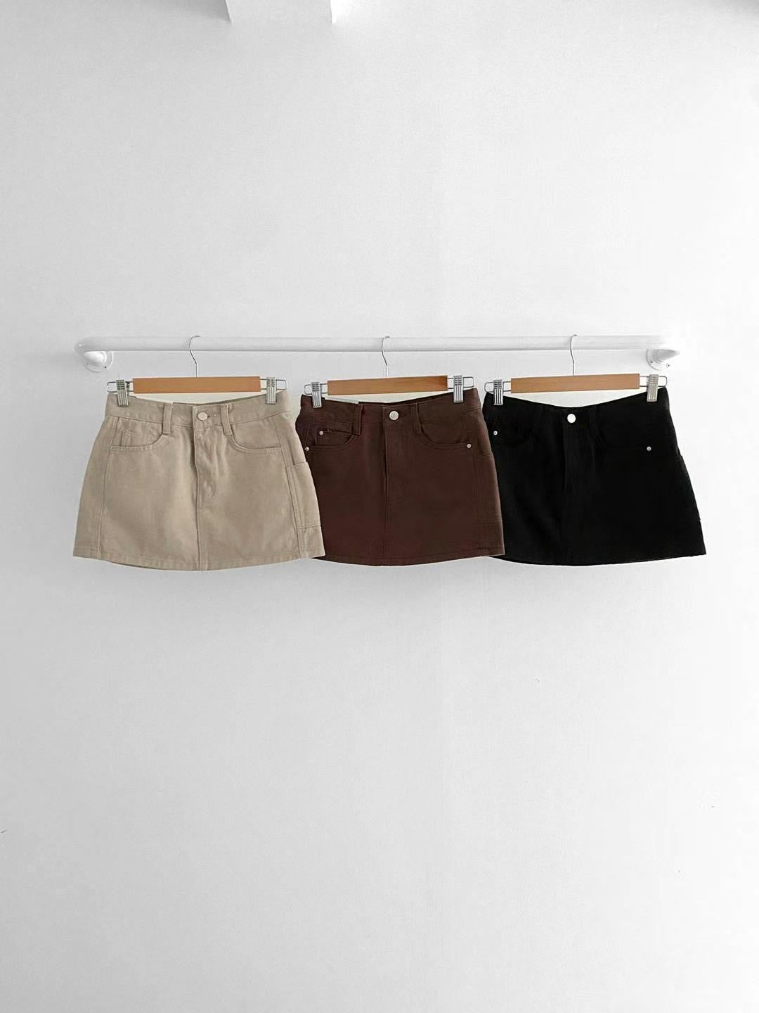 Maillard Style Denim Skirt Pants